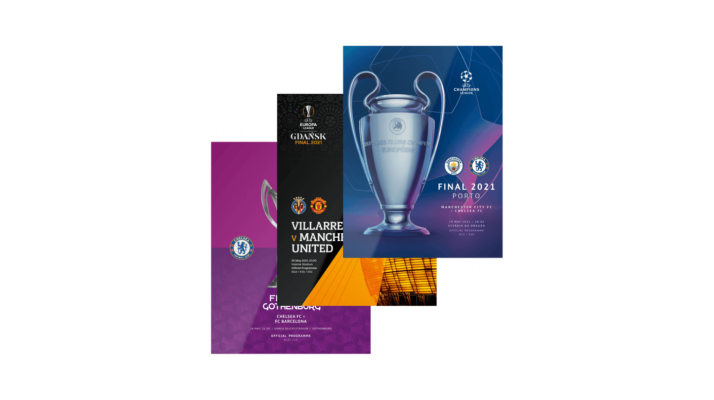 2021 Official UEFA Finals Programmes x3