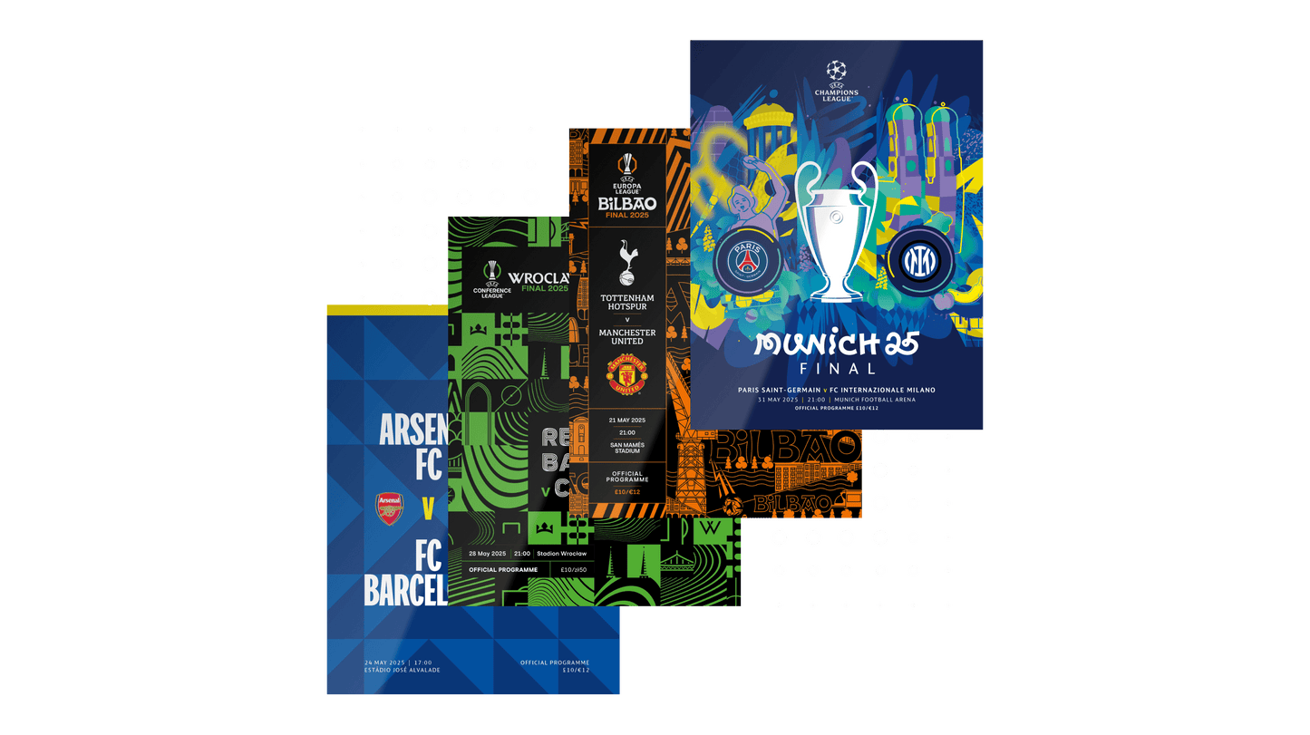 2025 Official UEFA Finals Programmes x4