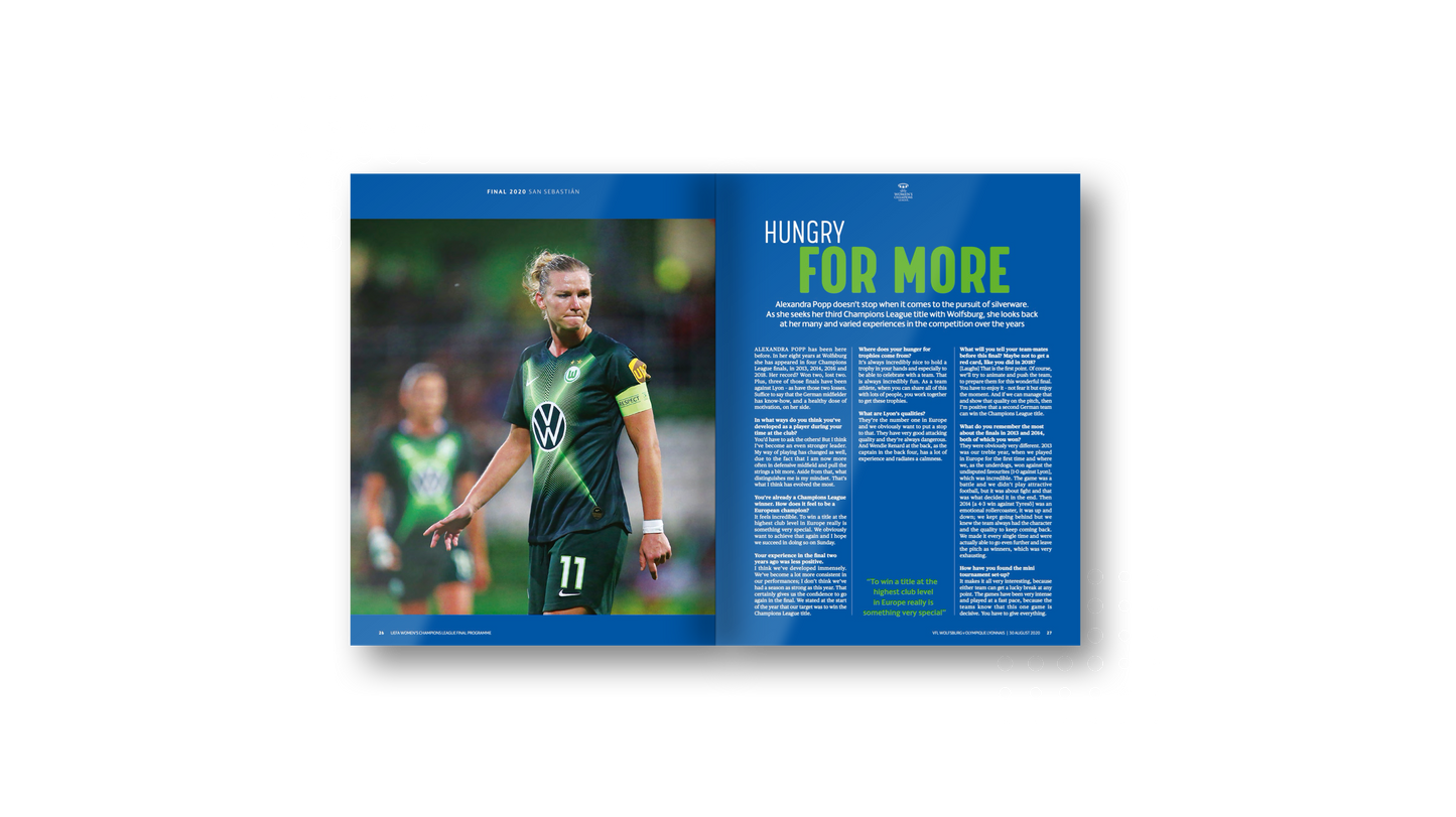 UEFA Women's Champions League Final Programme 2020